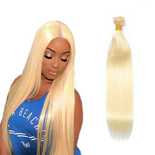 NUOF Blonde 1 Bundle Human Hair (20Inch) Honey 613 Blonde Straight Hair 8A 613 Bundles 100% Brazilian Virgin Remy Hair Weave 100g