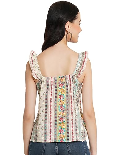 Image of FABRIC FITOOR Women's Cotton Sleeveless Off-White Color Short Crop Top