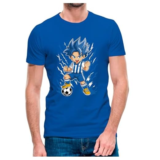 Camiseta de Manga Corta Goku Deportivo de la Coruña (Superdepor) 1999-2000 (14- Camiseta Talla XL)(Azul Manga Corta)