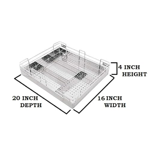 Image of BLOO BASKET 202modular kitchen accessories cabinet, 6-Piece Utensil Organizer, Stainless Steel, Silver (16 Inch Width * 20 Inch Depth, WITHOUT CHANNEL)