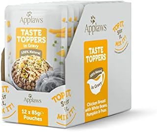 Applaws 100% Natural Wet Dog Food Pouch, Grain Free Chicken with Vegetables in Gravy 85g (12 x 85g Pouches)