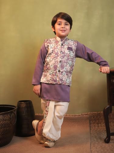 Image of AJ DEZINES Kids Ethnic Wear Kurta Waistcoat and Dhoti Pant for Boys