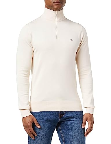 Tommy Hilfiger Herren Pullover 1985 Zip Mock Strickpullover, Elfenbein...