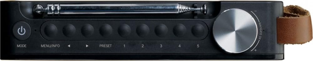 Lenco PDR-040 – Radio Portable Dab+ – Radio FM – avec Bluetooth – Batterie intégrée de 2000 mAh – 3 W RMS – Horloge et réveil – en Bambou véritable – Noir