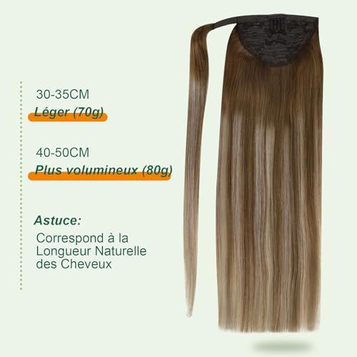 Extension cheveux queue de humain balayage ombré Easyouth 45cm - 3