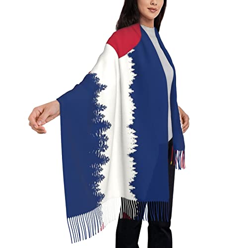 Rocky Mountain Colorado Flag Poncho Winter Large Scarf Shawl Bandana Neck Wrap For Women2