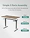 CubiCubi Electric Standing Desk, 48 x 24 Inches Height Adjustable Sit Stand Desk, Ergonomic Home Office Computer Workstation, Rustic Brown