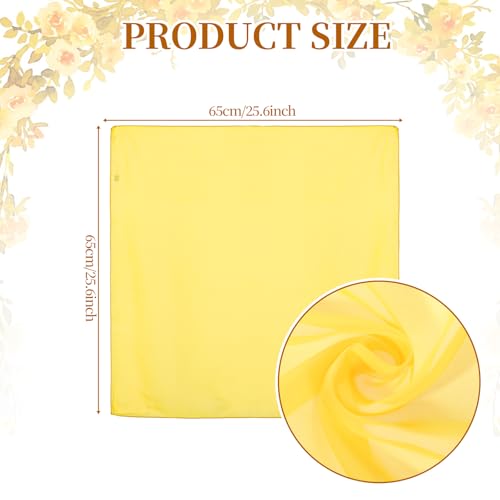 Vin Beauty Chiffon Scarf, 50s Sheer Square Neck Head Scarf Lightweight Ribbon Scarfs Vintage Neckerchief Accessories2