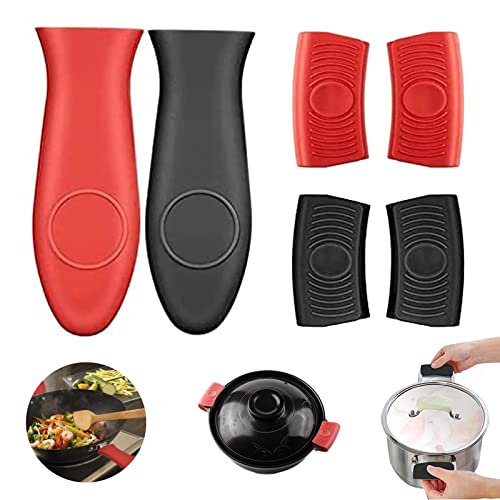YDYSAA Soporte De Mango Caliente De Silicona 6 Piezas Mini Agarraderas De Silicona Mango De Olla De Silicona Resistente Al Calor Mango De Silicona Negro para Cacerola Mango De Olla Silicona De Cocina Cover
