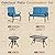 Oakcloud 5Pcs Metal Outdoor Furniture Patio Conversation Set (Loveseat, Coffee Table and Bistro Table, 2 Spring Chair) -Wrought Iron Patio Chair Set with Cushions (Blue)