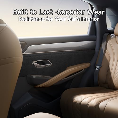 Image of Suede Wrap Self-Adhesive Black Suede Car Interior Wrap 17in x 70in Microfiber Felt Fabric for Dash Headliner Console - Stretchable, Heat-Resistant Car Console Fabric for Auto Interior Makeover