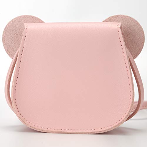 Qiming KJB034-PINK1 Little Mouse Ear Bow Crossbody Purse,Pu Shoulder Handbag thumb #3