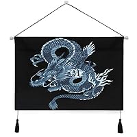 Amazon.co.jp: タペストリー 掛け軸 ドラゴン 龍 たき 掛け物 掛けじく