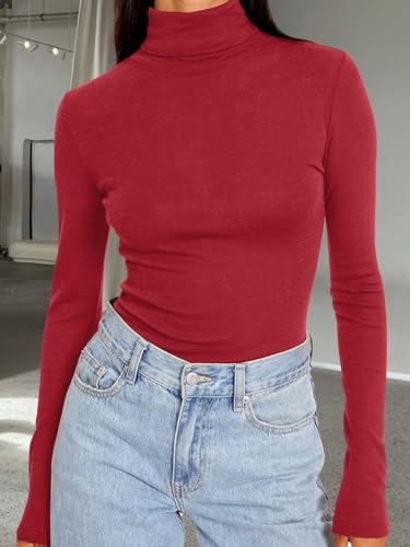 Foto de Trendy Queen - Blusa de manga larga y cuello alto para mujer, prenda a la moda, básica, ajustada, suave y térmica para invierno y otoño (imagen 7)