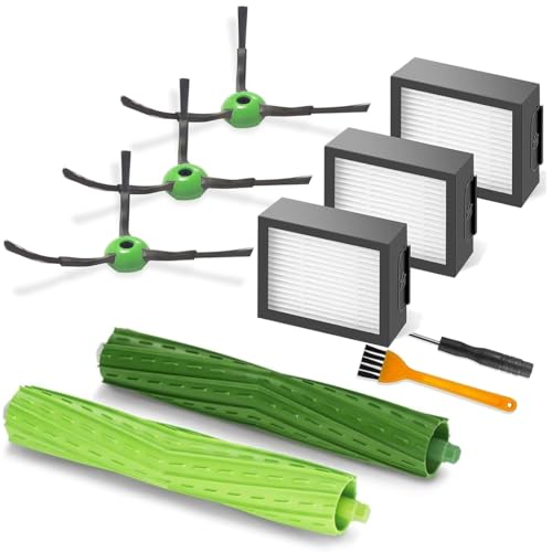 Image of Replacement Parts Accessories for iRobot Roomba E&I&J Series - Fit e5 e6 e7 i1 i1+ i2 i3 i3+ i4 i4+ i6 i6+i7 i7+ i8 i8+ j6+ j7 j7+,Combo i5 i5+j5 j5+ Vacuum - 1 Set Brush,3 Side Brush,3 HEPA Filter