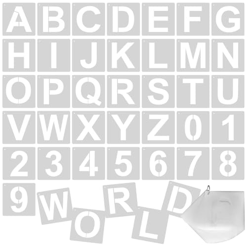 Large Letter and Number Stencils 36Pcs 8 Inch Reusable for Painting