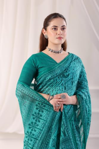Image of TAMAIRA FASHION Off White Mulmul Pure Cotton Saree For Woman Warli Printed|Office Wear Daily Wear Sarees For Women Without Blouse Piece (Available in 21 Colours)