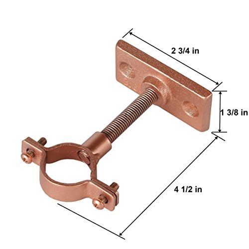 Lily's Home Bar Wall Mount Single Wine Bottle Display Holder, Set of 2, Industrial Design with Mounting Hardware, Works with Wine or Liquor Bottles, Copper Finish (4-1/2” x 1-3/8” x 2-3/4”)