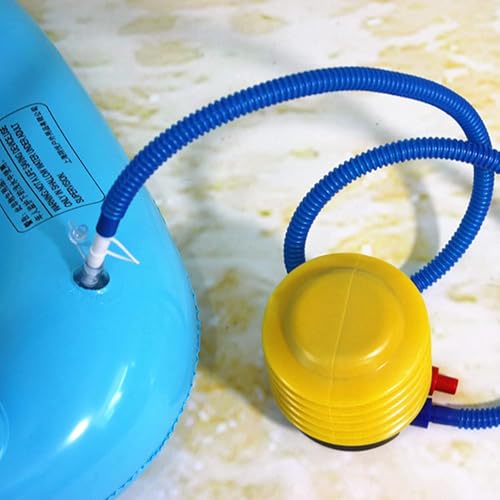 Image of Portable Foot Air Pump with Hose - Plastic Labor-Saving Inflatable Pump for Sports, Mattress, Inflatable Boat, Exercise Ball, Balloon, Swimming Ring, Pool Toys (Multicolour) (2)
