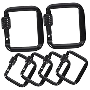JOINPAYA 6 Stück Quadratische Karabiner Schlüsselanhänger