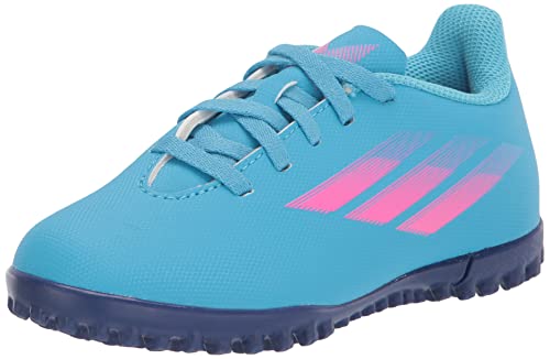 adidas X Speedflow.4 Turf Soccer Shoe, Sky Rush/Team Shock Pink/Legacy Indigo, 1.5 US Unisex Little Kid