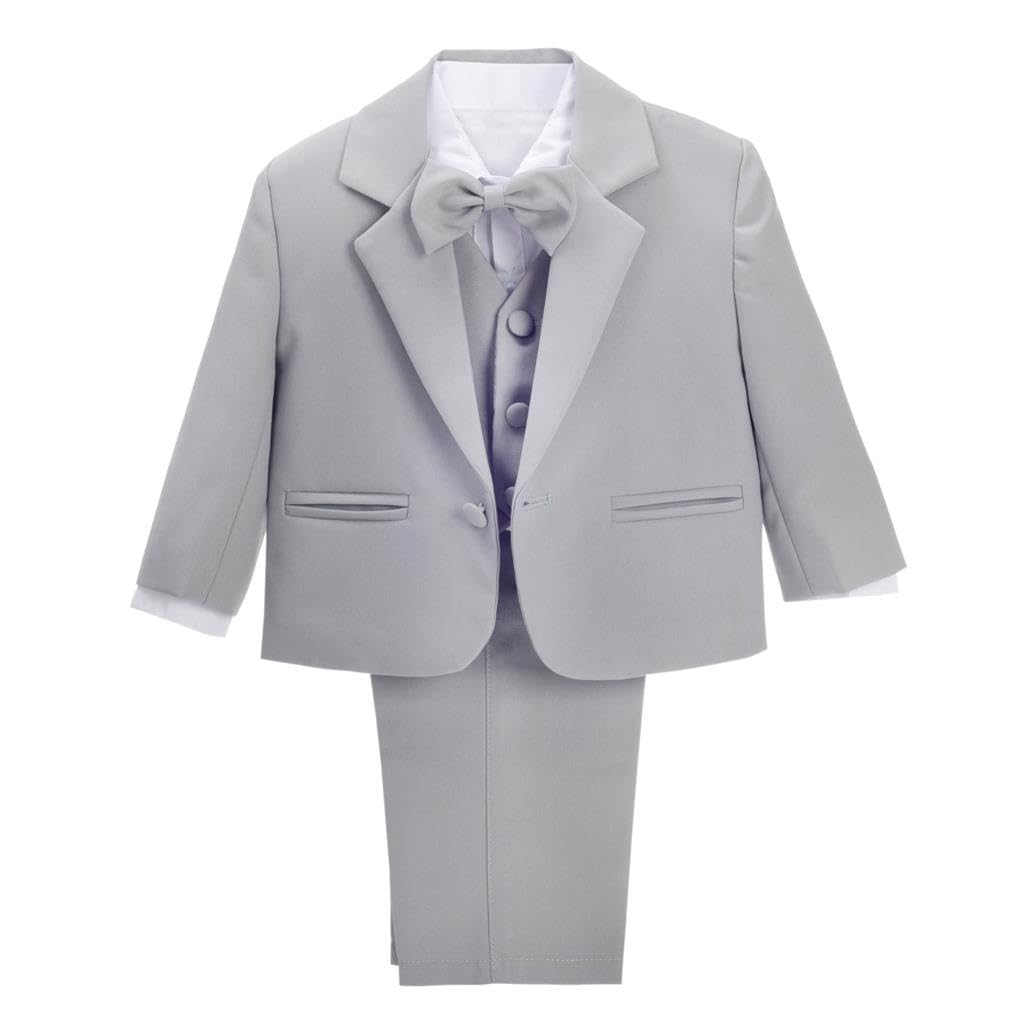 Dressy Daisy Boys 5 Pcs Formal Tuxedo Suits, Baby Toddler Size 3M to 8Y
