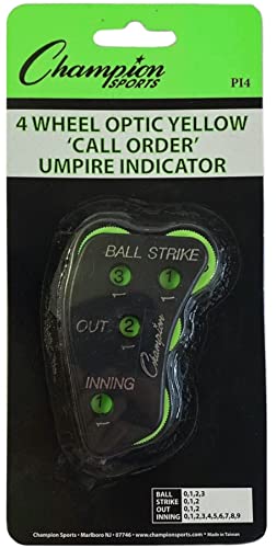 Champion Sports Baseball Umpire 4-Wheel Call Order Indicator, Black