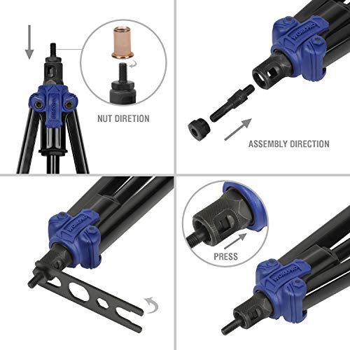 Workpro 15" Hand Rivet Nut Setter Kit - 79-Piece High Leverage Rivet Nut Tool With Metric & Sae Mandrels And Nuts #TOP3