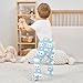 Yuiboo Cotton Baby Overalls Baby Pjs Bottoms with Footie Loose-Fit Pants with Feet for Infant Boys Girls Cat Cloud Blue
