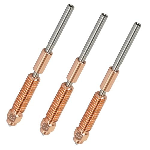 HIKUDIY 3PCS 0.2mm Unicorn Nozzle for Creality K1/K1 Max/Ender 3 V3 / V3 Plus / K1C / K1 SE /K2 SE Quick-Swap Hotend Nozzle with Titanium Heatbreak Hardened Steel Tip