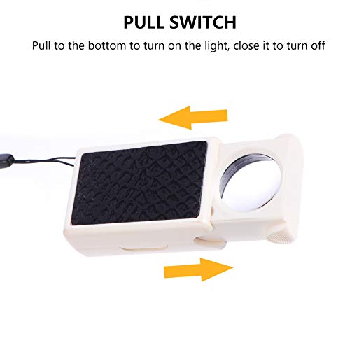STOBOK Lupa Com Luz de Alta Ampliação 45X Lupa Portátil Lupa Iluminada Com LED Detector de Dinheiro