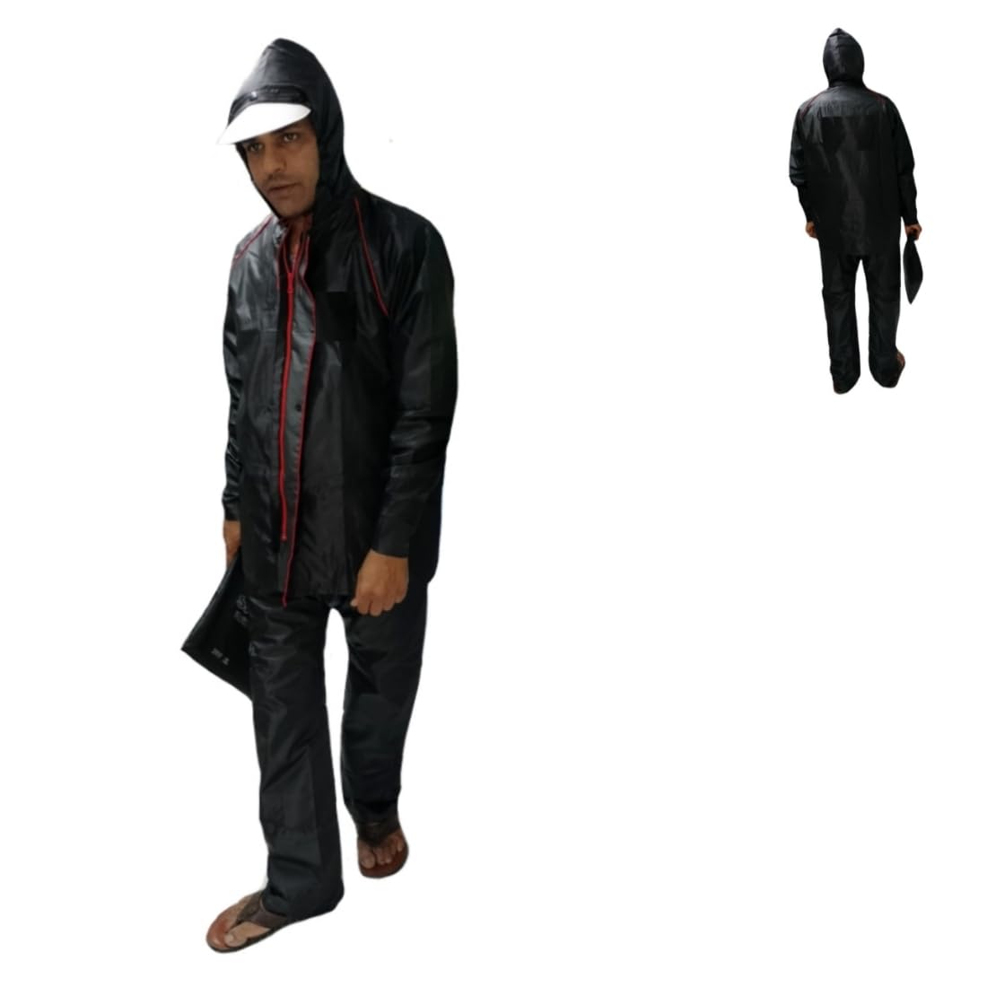 d8211k Raincoat with Pants for Men Waterproof Full Length Hood & Pockets Rainwear for Gents & Boys Carry Bag Included-picture-44