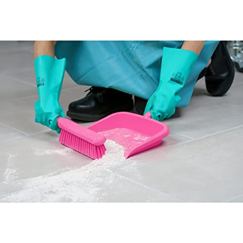 Image of SPARTA Handheld Dustpan with Handle, Cleaning Essentials for Home and Commercial Use, 10 inch, Bright Pink
