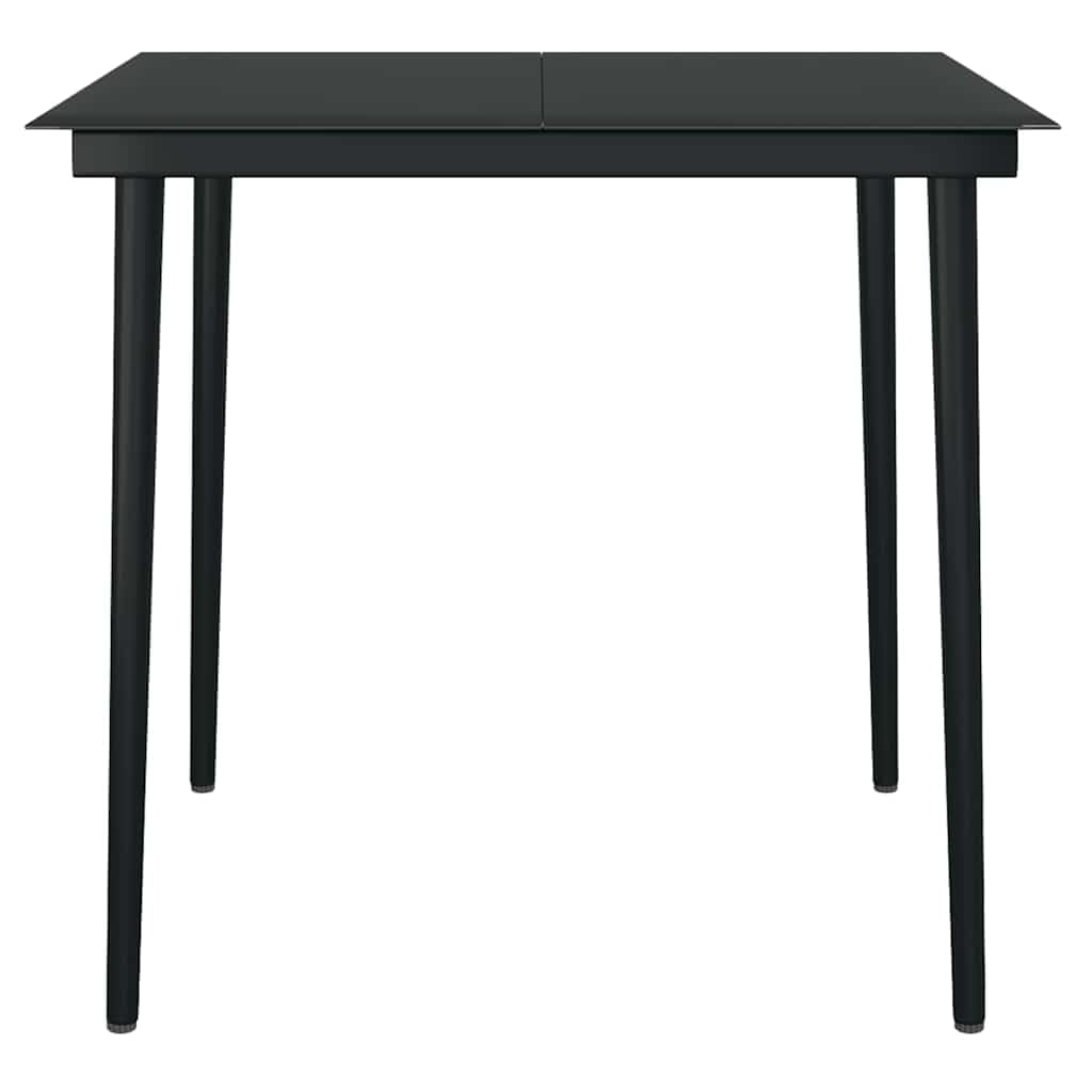 3-częściowy zestaw ogrodowy do jadalni, brązowy polirattan, ze szklanym blatem, stół 80 x 80 cm, zestaw mebli outdoorowych na balkon i taras, odporny na promieniowanie UV, łatwy w pielęgnacji