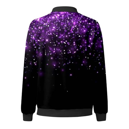 Hsternexy Veste d'été pour femme - Veste de baseball demi-saison - Veste bomber - Veste élégante des années 80 - Veste courte légère pour femme - Veste de pilote vintage, Noir , M – vue 4
