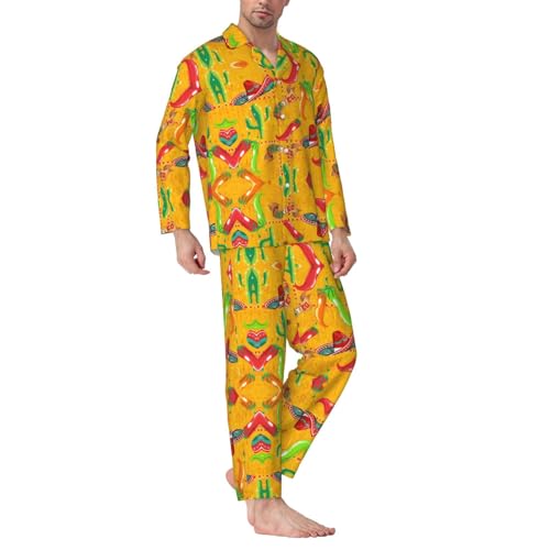Pyjama col cranté imprimé piment et cactus : la solution pour des nuits douces sans irritations - 2