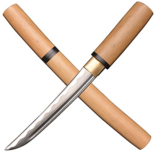 SV Mini Katana Sword Tanto Little Short Sword 1045 Medium Carbon Steel Full Tang Hand Forged Reverse Blade Sharp 16.1 inches