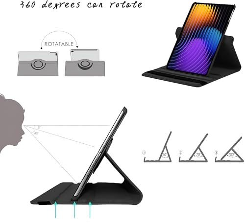 Image of ProElite Cover for Xiaomi Mi Pad 8 /Pad 8 Pro 11.2 inch Cover, 360 Rotatable Flip Case (Support Auto Sleep Wake), Hippy