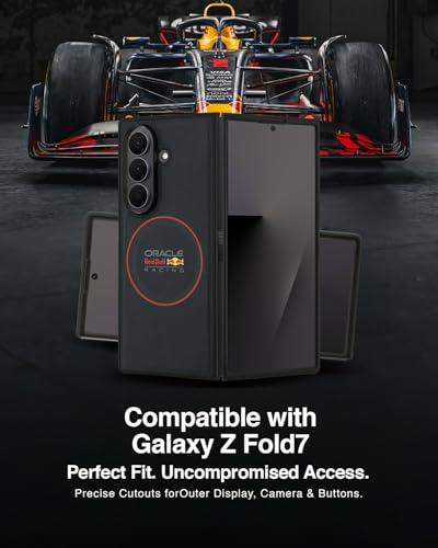 Image of CG MOBILE REDBULL Racing [Official Licensed] Magnetic System | Meshed PU Leather Case with Red Ring Protective Case /Cover Designed for Galaxy Z Fold 7 (2025) - Navy