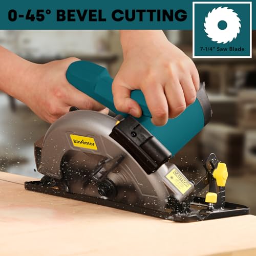 Image of Enventor 11A 7-1 /4 Inch Electric Circular Saws with Laser Guide, Blue