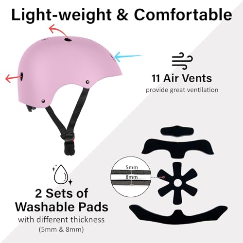Skateboard Bike Helmet, Lightweight Adjustable, Multi-Sport