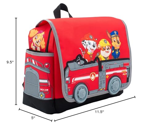 Image of AI ACCESSORY INNOVATIONS Paw Patrol Backpack For Kids & Toddlers, School Bag for Boys and Girls, 3D Front Pocket Features Marshall, Chase, Skye, & Rubble, 11.5 Inches