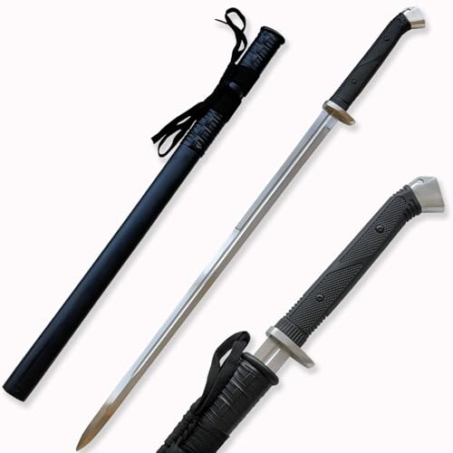 Japanese Tactical Katana Sword White Sharp Blade Samurai Nijia Sword,High-Manganese Steel Blade Total Length 101cm