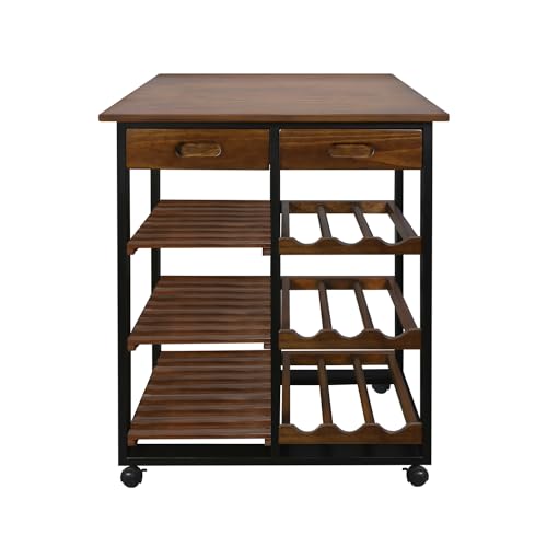 Casual Home Solid Wood 28" Wide l 4-Tier Rolling Kitchen