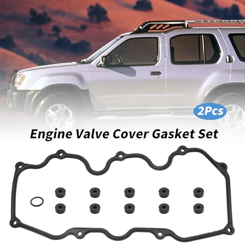 Image of VS50251R Engine Valve Cover Gasket Set Replacement for Nissan Infiniti Vehicle 1984-2004 200SX 300ZX D21, 1990-2000 QX40 M30, Replace VS50251R VS50251R-1