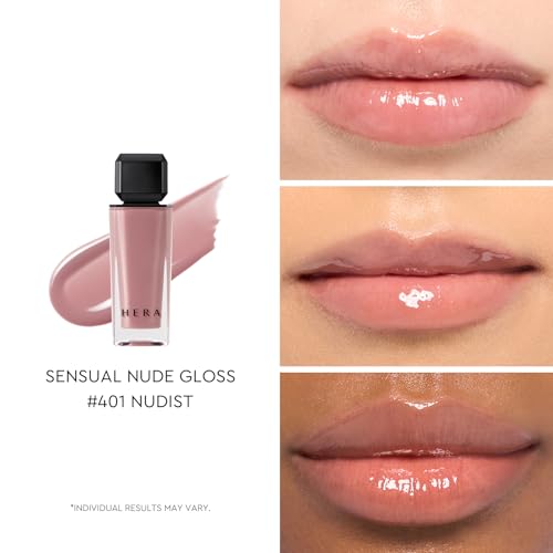 Image of HERA Sensual Nude Lip Gloss #401 NUDIST | Volumizing Sheer & Glossy Finish, Non-sticky, Moisturizing and Hydrating, Korean Makeup, 0.17 oz. (5g)