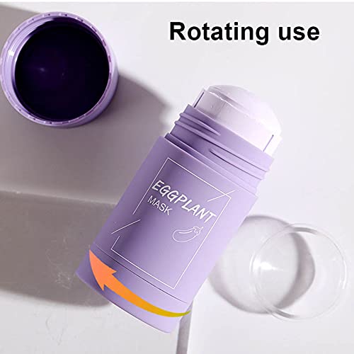 Omaky 2 PCS Green Tea/Eggplant Purifying Clay Mask, Face Moisturizes Oil Control, Deep Clean Pore, Improves Skin,for Men Women All Skin Types