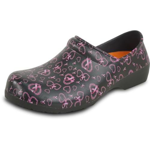 VANGELO Women Professional Slip Resistant Clog Waterproof Nurse Work Chef Shoe NIKO Removable Insole Fushia-1 Size 9