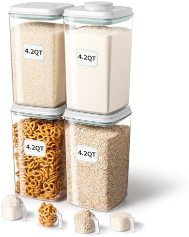 Ankou Airtight Food Storage Container with Pop Lid & 130ml Scoop,...