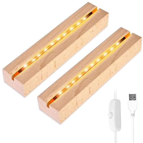 【Facile da usare】La base luminosa a led è dotata di un cavo di alimentazione da 1,5 m con interruttore ed è alimentata dalla porta USB, adatta a caricabatterie, power bank per cellulari e porte USB per computer, facile e conveniente.
